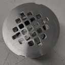 Brushed No Caulk Shower Drain, Hidrop PVC Compression Shower Floor Drain with 4-1/4" Stainless Steel Round Grid Strainer Cover, Brushed Nickel