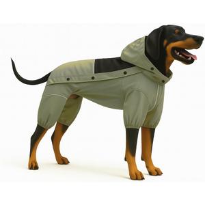 LOVELONGLONG Waterproof Dog Raincoat with Removable Hood  Outdoor Full Body Dog Jacket, Windproof Snowproof Shell Suit  All Season Pet Rain Gear Sage Green S+ (S+ (Back 13"))