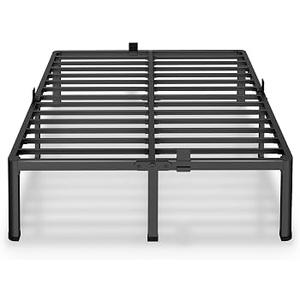 18 Inch Queen Bed Frames with Round Corner Legs Mattress Slide Stopper