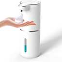 Automatic Soap Dispenser  Touchless Foaming Soap Dispenser 400ml USB Rechargeable Dispenser Electric Wall Mounted 4levels Adjustable Foam Dispenser Pump for Bathroom Kitchen Dish Soap (White)