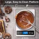 Fuzion Food Scale, 1g/0.1oz Digital Kitchen Scale - 22lb, 7 Units, Tare & PCS, Rechargeable Power, Tempered Glass & Stainless Steel - Food Weight Scale Grams and Ounces for Cooking, Baking