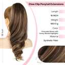 Clip In Ponytail Hair Extensions Ponytail 18" Claw Clip On Ponytail Extension for Women Long Wavy Hair Pieces for Women Synthetic Pony Tails Natural Wavy Hairpieces