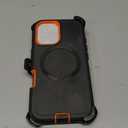 for iPhone 16 Case with Belt Clip Holster + Screen Protector, 3-Layer Heavy Duty Rugged Shockproof Anti-Drop Full Body Protective Case for iPhone 16 6.1 Inch (Black+Orange)