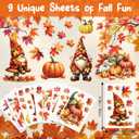 2 x Fall Window Clings Gnomes Decor Autumn Thanksgiving Stickers Decorations, Regular