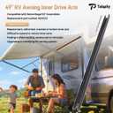 404523 RV Awning Inner Drive Arm 49" Compatible with Solera Regal 63" Awning Arm Assemblies, Black Aluminum Rail, Anti-Rust Powder-Coated