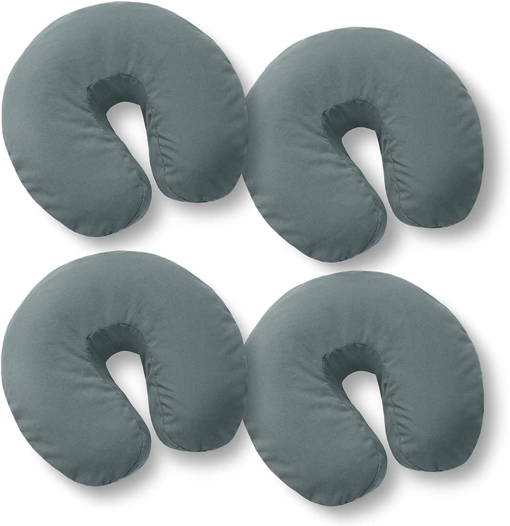 Face Cradle Covers for Massage Table (Pack of 4), 100% Cotton Flannel Massage Face Cradle Cover (Grey)