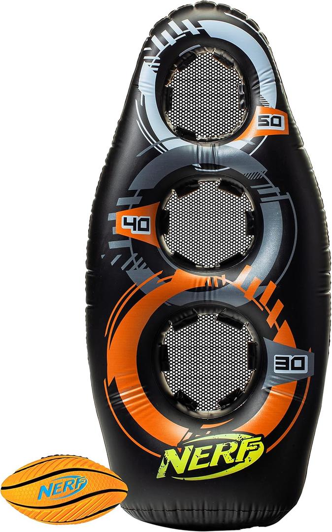 NERF Inflatable Target Set - Proshot Kids Football Blaster Game Set - 50" Standing Pop Up Target, Black/Orange/Gray (One Size)