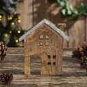 VHC Brands Wooden Cottage House 5.75x5.5x1