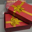 Tenceur 10 Pcs Gift Boxes with Lids Heavy Duty Nested Assorted Sizes Cardboard Gift Boxes for Presents with Ribbon for Xmas Holiday Present(Red, Gold,5 Size)