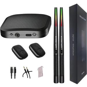 Electronic Drumsticks, Air Drumsticks with Wireless Sensors, Play Drums Anywhere, Portable Digital Drum Sticks for Adults, Gift for Drummers & Music Lovers (MatBlack)