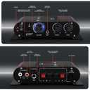 Pyle Wireless Bluetooth Home Audio Amplifier - 90W Dual Channel Mini Portable Power Stereo Sound Receiver w/ Speaker Selector, RCA, AUX, LED, 12V Adapter - For Smartphone PA, Studio Use - PFA330BT