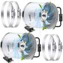 Dreyoo 6 Inch Inline Duct Fans 460 CFM, 2 Pack Quite Ventilation Exhaust Fans with Duct Clamps for Grow Tent, Mini Greenhouse, Basement, Bathroom, Low Noise