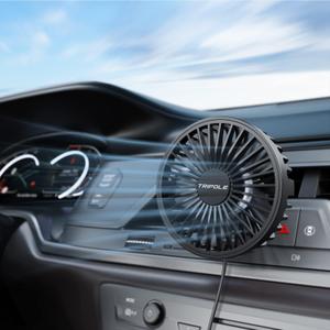 TriPole Car Fan USB Powered - Powerful 3 Speed, Portable Cooling Clip Fan for Car Vent, Quiet Brushless Motor, 360 Degree Rotatable, Air Circulation for Vehicle, Van, Truck, SUV, RV Black TriPole Car Fan USB Powered - Powerful 3 Speed, Portable Cooling Clip Fan for Car Vent, Quiet Brushless Motor, 360 Degree Rotatable, Air Circulation for Vehicle, Van, Truck, SUV, RV Black