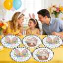 2 x Easter Plates Bunny Rabbit Disposable Paper Plates Watercolor Rabbit Tableware Decoration for Spring Birthday Holiday Easter Bunny Party Supplies (9 Inch)