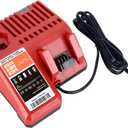 Replacement Rapid Charger for Milwaukee 12V & 18V Batteries, 12V/18V Lithium-Ion - Compatible with 48-59-1812