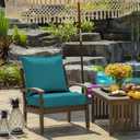 Arden Outdoor Deep Seat Cushion Set, 24 in x 24 in, Weather-Proof, Rain-Proof, Fade Resistant Patio Cushion for Chair, Sofa, and Couch Lake Blue Leala