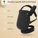 Tivellary Reversible Baby Carrier Black Solid & Houndstooth; Lightweight & Breathable Lyocell Fabric; Ergonomic Lumbar Support and Quick Hands-Free Wear for Newborn to Toddler (744 lbs)