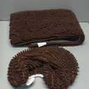 Madeals 4-Piece Bath Rug Set, Brown, 20" x 32", Modern, Non-Slip, Absorbent, Machine Washable, Bath Mat