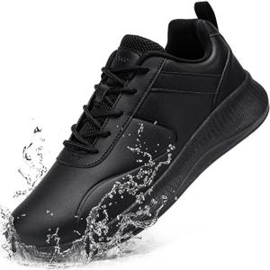 Non Slip Work Shoes for Women Food Service Lightweight Waterproof Kitchen Chef Shoe Restaurant Walking Sneakers Nursing Slip Resistant Footwear, (Black, S)