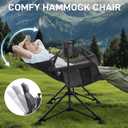 EVER ADVANCED Padded Hammock Camping Chair, Oversized Heavy Duty Swing Chair with Detachable Cup Holder, Portable Folding Rocking Camping Chair, Support Up to 400lbs, 31.5 inches