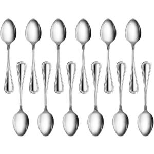 New Star Foodservice 58123 Slimline Pattern, 18/0 Stainless Steel, Dinner/Dessert Spoon, 7.25-Inch, Set of 12