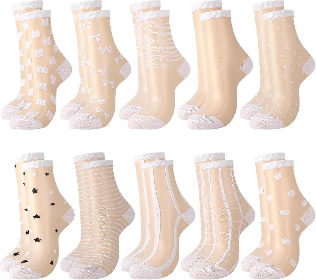 Sheer Socks for Women See Through Transparent Socks