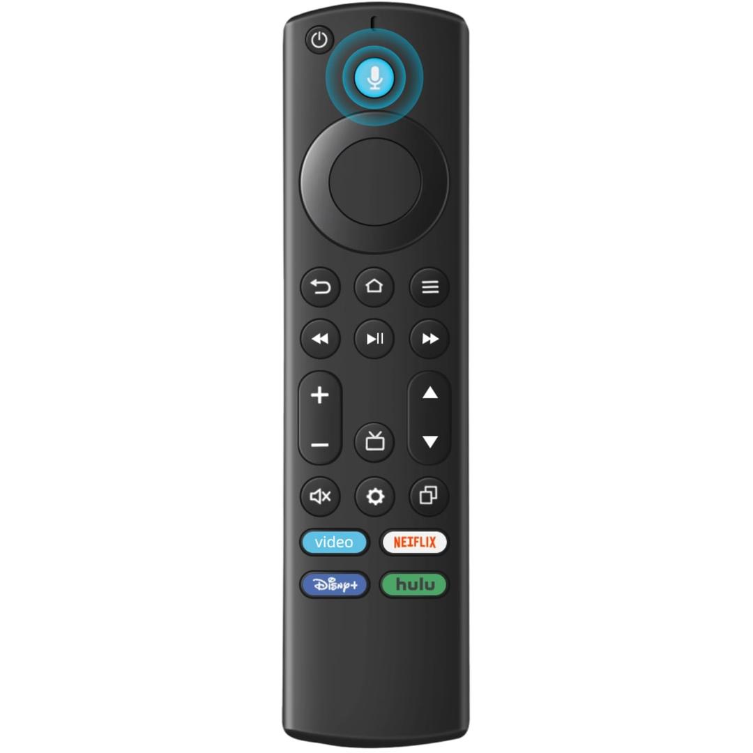 Replacement Remote for All Fire Series, TV Stick (HD, 4K, 4K Max, Lite), TV Cube and Omni, Insignia, Toshiba, Smart TVs, with Voice Control