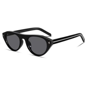 TYA Retro Oval Sunglasses for Women Men Trendy Narrow Shades Vintage Cat Eye UV400 Protection Sunnies