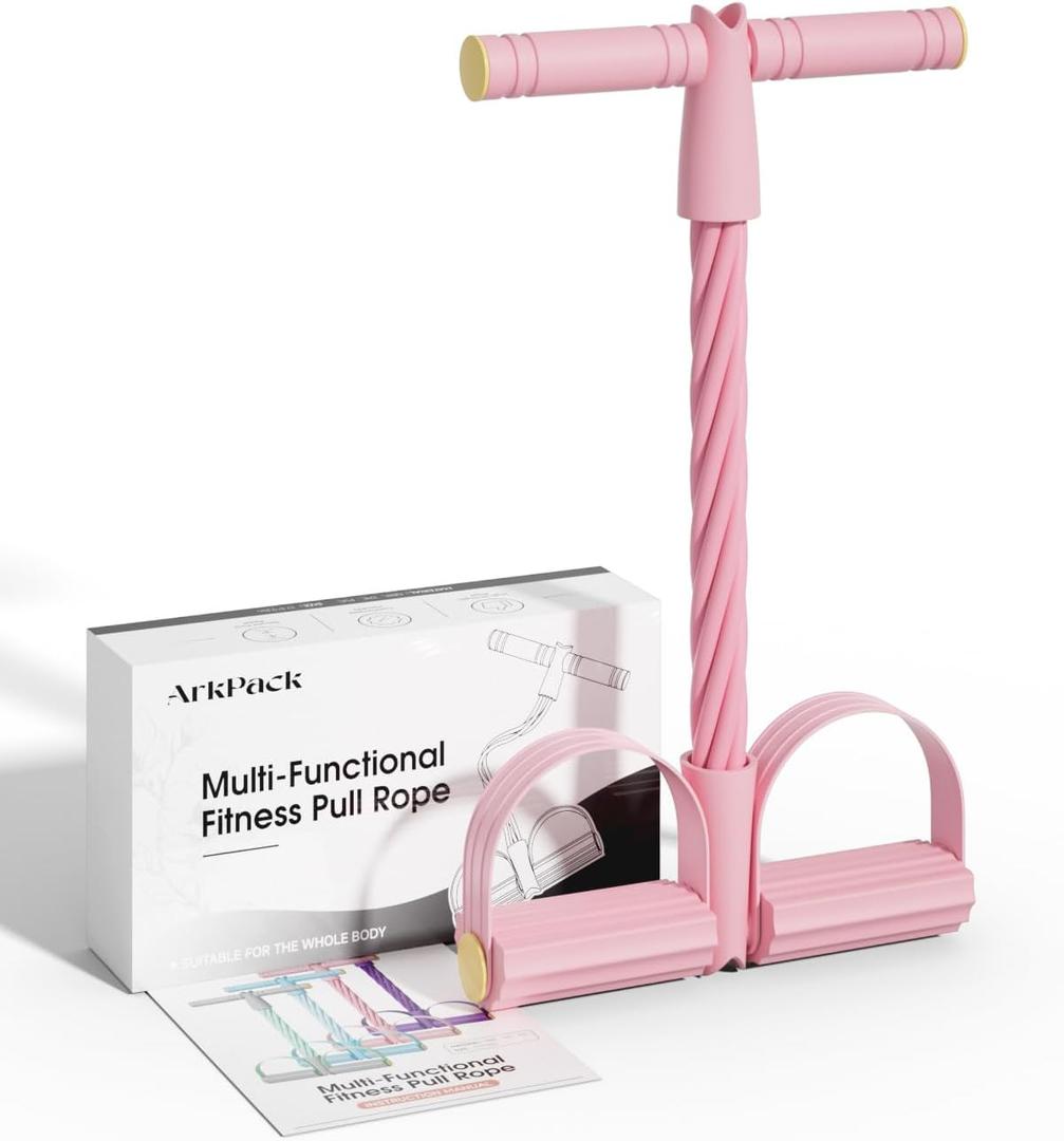 Pedal Resistance Band with Handle,6-Tubes Elastic Pull Rope Fitness Foot Pedal Resistance Bands for Women Girls Bestie Yoga Pilates Exercise Legs Calves Waist Arms Abdomen