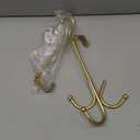 LEVAF 2-Pack Over The Door Hook - with 3 Hang Heads & Snug Fit Pads- 2Pcs Heavy Duty Hooks for Hanging Coats, Towels, Caps & Robes - Elegant Matt Finish - No Drill Hanger Organizer - Gold