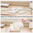 2 x KTRIO Acrylic Mail Holder, Clear Mail Organizer Countertop, Letter Envelope Holder for Desk, Mail Sorter Letter Stand for Home Office School