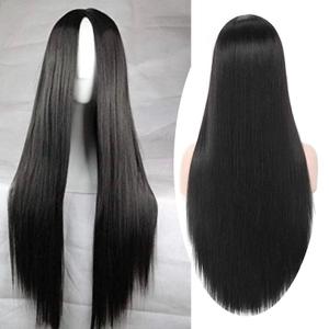 EllenaWomens/Ladies 75cm Black Color Long STRAIGHT Cosplay/Costume/Anime/Party/Bangs Full Sexy Wig (75cm Straight,Black)