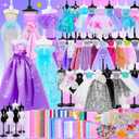 MINIFUN 1500+Pcs Fashion Designer Kit for Girls, Sewing Kit with 7 Mannequins, DIY Arts and Crafts Kit for Kids, Doll Clothes Making Kit, Girl Toys for Age 6 7 8 9 10 11 12 Year Old Gifts (D002)