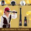 Soulchen 48 Pcs Pirate Party Sets Pirate Eye Patches Telescopes for Kids Black Patches Plastic Telescopes Bulk Halloween Party Favors for Kids Halloween Theme Birthday Supplies