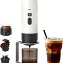 Portable Espresso Maker, Hands-Free Travel Coffee Makers for Camping, Car Self-Heating Espresso Machine with USB-C, With Ground Coffee & NS Capsules for RV/Office/Hiking