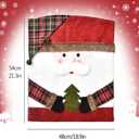 Christmas Chair Covers Set of 6 Christmas Chair Back Covers for Dining Room Cute Santa Chair Cover Party Chair Covers Christmas Decorations Red