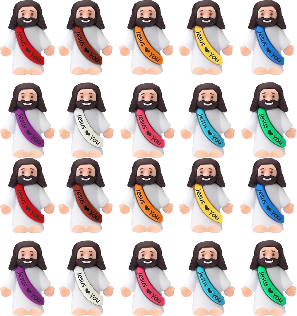 60PCS Little Jesus Figures Mini Jesus Figures Hide and Seek Religious Party Favors Sunday School Easter Egg Stuffers