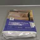 Ultra Soft Pillow Protectors with Zipper Queen Size - Set of 4 Breathable Pillow Covers - 100% Protection Against Stains, Dust & Dirt - Machine Washable (White)