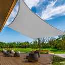KANAGAWA Sun Shade Sail Curved 20'X26' Grey Rectangle Outdoor Shade Cover UV Blovk Canopy for Patio Garden Backyard Heavy Duty Permeable 185GSM (We Make Custom Size) (Gray)