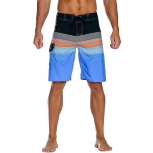 Nonwe Men's Sportwear Quick Dry Board Shorts with Lining (40, Orange)