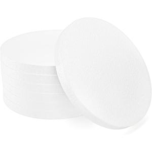 ZOOFOX 7 Pack Round Foam Circles for Crafts, 12" x 12" x 1" Thick Polystyrene Foam Discs for Wedding Holiday Modeling Sculpting School Crafts and DIY Projects