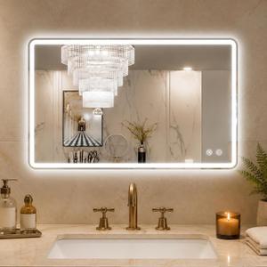 Niccy Rectangle LED Bathroom Mirrors, Vanity Mirror with Lights, 20"x32"