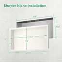 SaniteModar Shower Niche, Stainless Steel Shower Niche No Tile Needed, Recessed for Bathroom Storage (Warm White, 24" x 12"), 24" x 12", Single