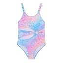 Ewbob Girls One Piece Swimsuit Quick Dry Cut Out Swimwear Adjustable Straps Beach Bathing Suit (C7-001)-Blue-11-12Y