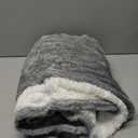 Electric Throw Heated Throw 50''x60'', Striped Flannel & Thicker Sherpa, 5 Heat Settings & 4 Hour Auto Off with FCC/ETL Certified, Overheat Protection & Machine Washable, Great Gift, Light Grey