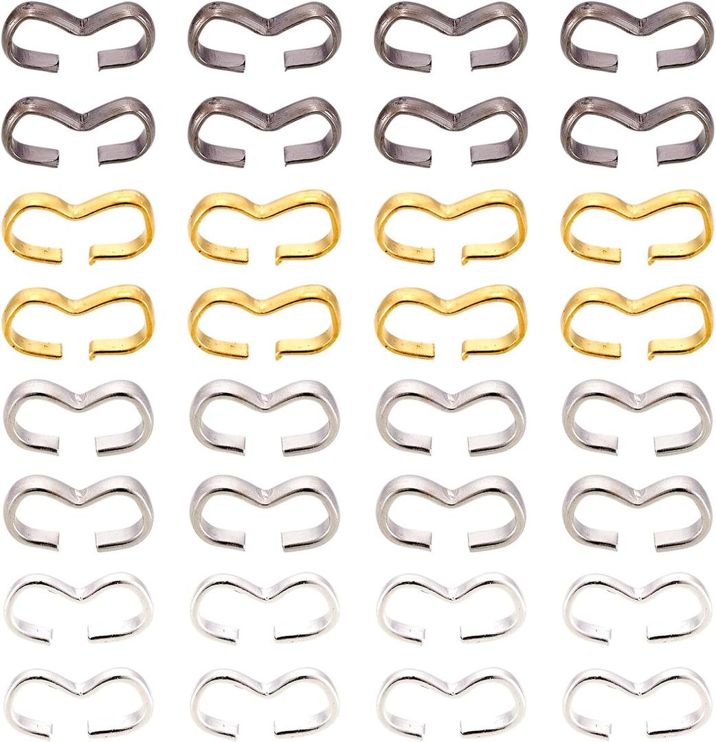 Pandahall 600pcs Iron Quick Link Connectors Number 3 Shaped Clasps Charm Knot Chain Clasp for Bracelet Necklace Jewelry Making