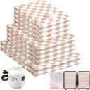 10 Pack Travel Vacuum Storage Bags with Electric Pump, 2 Large+4 Medium+4 Small Vacuum Sealer Bags, 80% Space Saver Bags for Luggage, Comforters and Blankets, Travel Essentials(Light Pink Checkered)