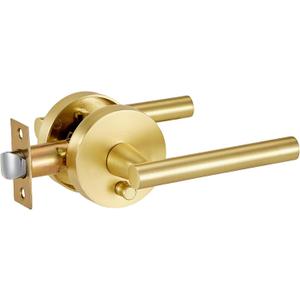 Lethato Brushed Gold Door Handles Interior, Gold Interior Door Handle, Heavy Duty Interior Bedroom/Bathroom Lever Door Handle Interior(1 Pack)