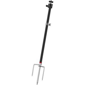 Game & Trail Camera Mount, 3 in 1 Aluminum 360 Degree Rotation Trail Camera Stand Mount Ground Holder, Thread Connection 1/4''-20 (6 mm) for Hunting Cameras, Solar Panels, etc.(1 Pack)