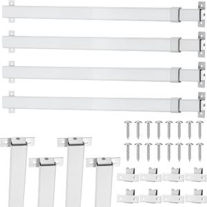 4PCS sidelight curtain rods 8" - 12" flat curtain rod Sash Curtain Rods for Window Cupboard Closet